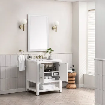 Breckenridge 30" Single Vanity, Bright White w/ 3 CM White Zeus Top - Image 5
