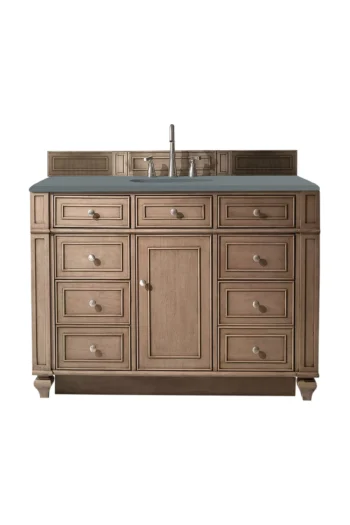 Bristol 48" Single Vanity, Whitewashed Walnut w/ 3 CM Cala Blue Quartz Top