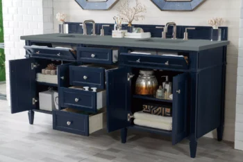 Brittany 72" Double Vanity, Victory Blue w/ 3 CM Cala Blue Top - Image 4