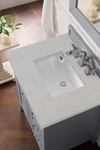 Palisades 30" Single Vanity, Silver Gray w/ 3 CM Eternal Serena Quartz Top - Image 3