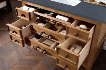 Malibu 48" Single Vanity, Honey Alder w/ 3 CM Charcoal Soapstone Quartz Top - Image 4