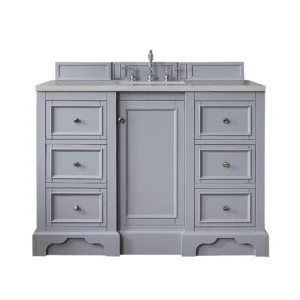 De Soto 48″ Single Vanity, Silver Gray w/ 3 CM Eternal Serena Quartz Top