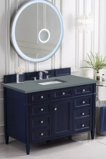 Brittany 48" Single Vanity, Victory Blue w/ 3 CM Cala Blue Quartz Top - Image 3