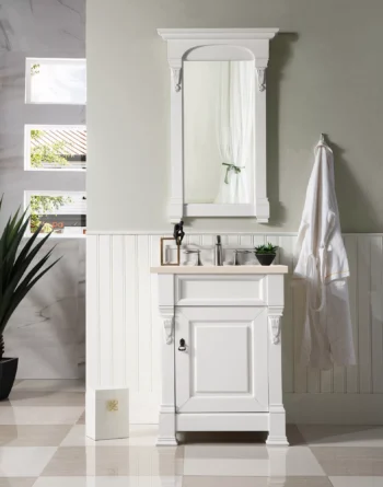 Brookfield 26" Single Vanity, Bright White w/ 3 CM Eternal Marfil Quartz Top - Image 2