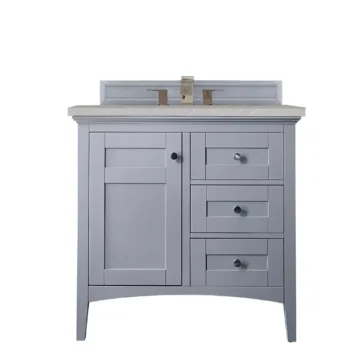 Palisades 36" Single Vanity, Silver Gray w/ 3 CM Eternal Serena Quartz Top