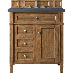 Brittany 30″ Single Vanity, Saddle Brown, w/ 3 CM Charcoal Soapstone Quartz Top