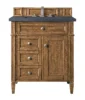 Brittany 30″ Single Vanity, Saddle Brown, w/ 3 CM Charcoal Soapstone Quartz Top