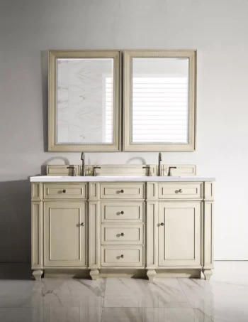 Bristol 60" Double Vanity, Vintage Vanilla w/ 3 CM Arctic Fall Top - Image 2