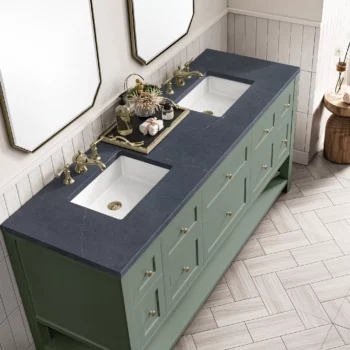 Breckenridge 72" Double Vanity, Smokey Celadon w/ 3 CM Charcoal Soapstone Top - Image 7