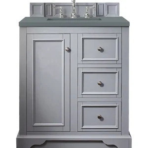 De Soto 30″ Single Vanity, Silver Gray w/ 3 CM Cala Blue Top