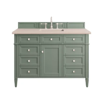 Brittany 48" Single Vanity, Smokey Celadon w/ 3 CM Eternal Marfil Top