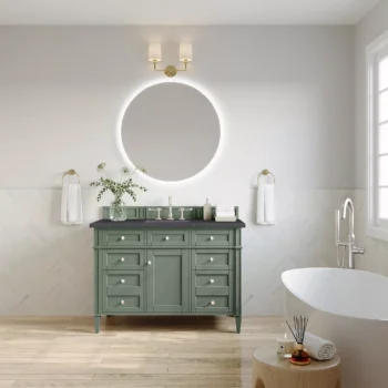 Brittany 48" Single Vanity, Smokey Celadon w/ 3 CM Charcoal Soapstone Top - Image 3
