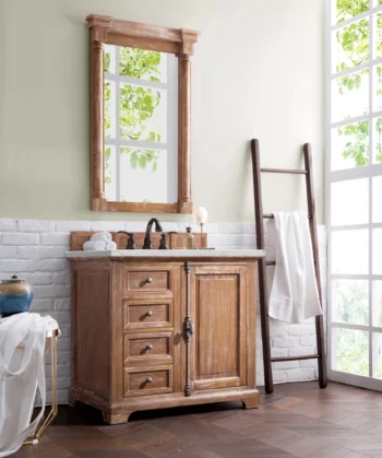 Providence 36" Single Vanity, Driftwood w/ 3 CM Ethereal Noctis Quartz Top - Image 3