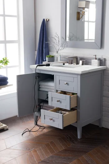 Palisades 36" Single Vanity, Silver Gray w/ 3 CM Ethereal Noctis Quartz Top - Image 4