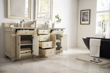 Bristol 72" Double Vanity, Vintage Vanilla w/ 3 CM Eternal Serena Quartz Top - Image 3