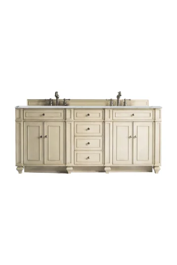 Bristol 72" Double Vanity, Vintage Vanilla w/ 3 CM Ethereal Noctis Quartz Top