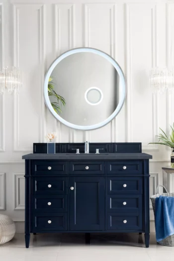 Brittany 48" Single Vanity, Victory Blue w/ 3 CM Charcoal Soapstone Quartz Top - Image 2