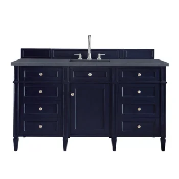 Brittany 60" Single Vanity, Victory Blue w/ 3 CM Charcoal Soapstone Quartz Top