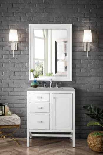 Addison 30" Single Vanity, Glossy White w/ 3 CM Eternal Serena Top - Image 2