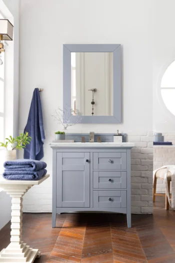 Palisades 36" Single Vanity, Silver Gray w/ 3 CM Ethereal Noctis Quartz Top - Image 2