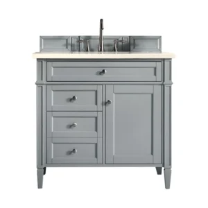 Brittany 36″ Single Vanity, Urban Gray w/ 3 CM Eternal Marfil Quartz Top