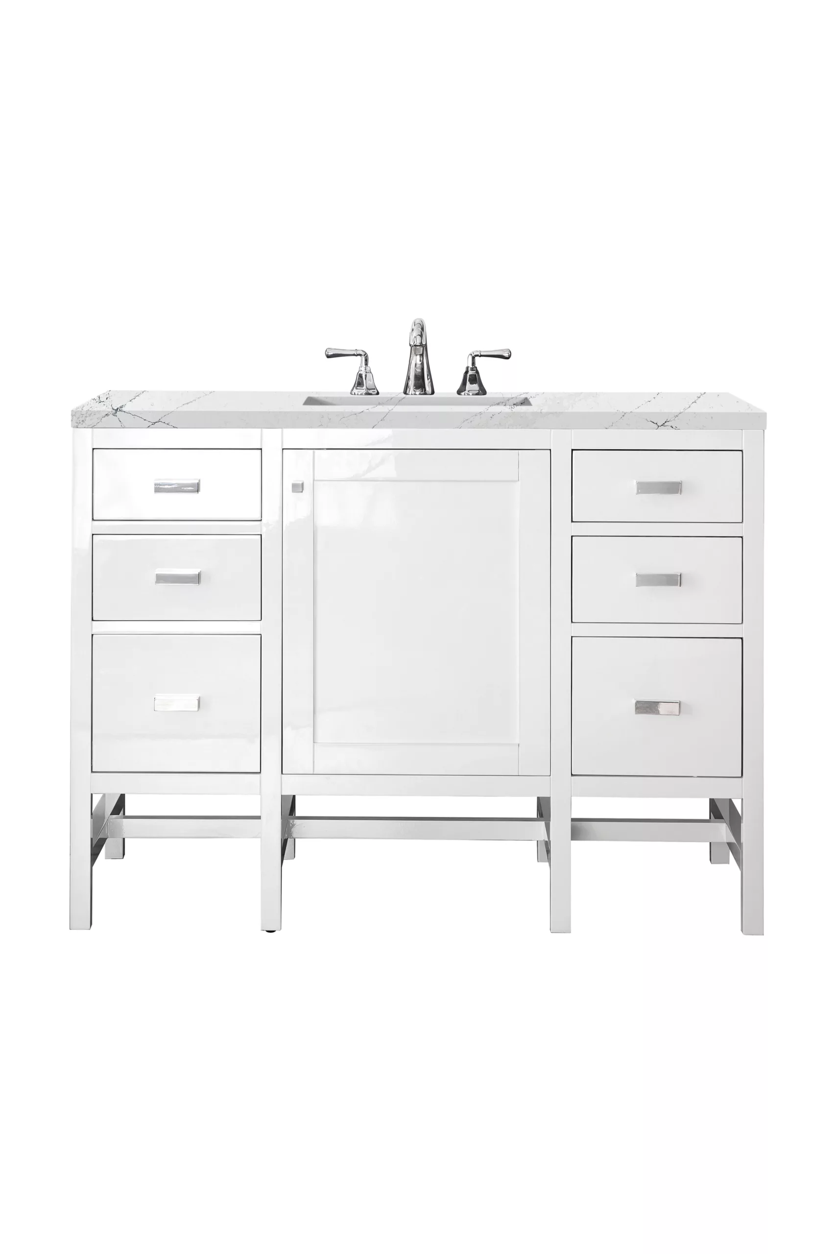 Addison 48" Single Vanity, Glossy White w/ 3 CM Ethereal Noctis Top