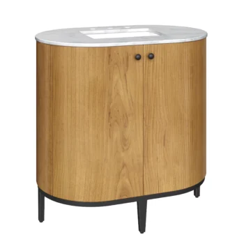Bellamy 36" Single Vanity, Rustic Oak w/ Carrara Marble Top - Image 7
