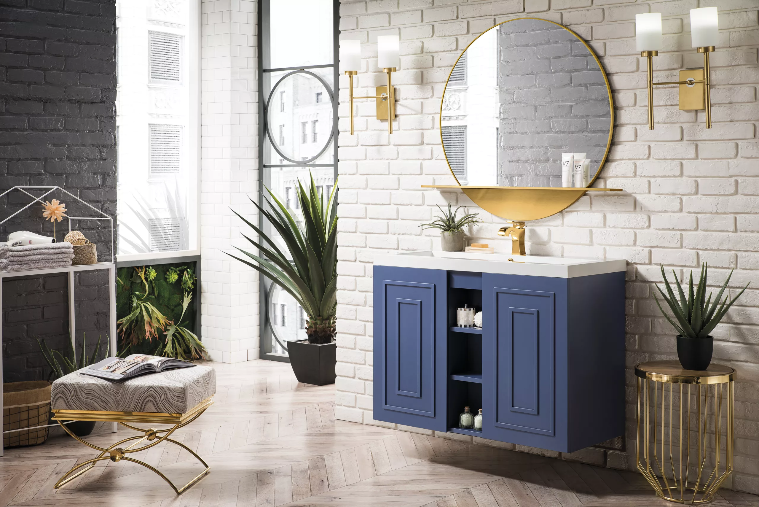 Alicante 39.5" Single Vanity, Azure Blue w/ White Glossy Composite Stone Top - Image 3