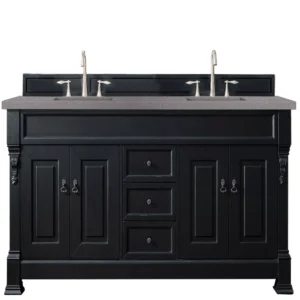 Brookfield 72″ Double Vanity, Antique Black w/ 3 CM Grey Expo Quartz Top