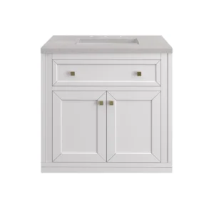 Chicago 30″ Single Vanity, Glossy White w/ 3 CM Eternal Serena Top