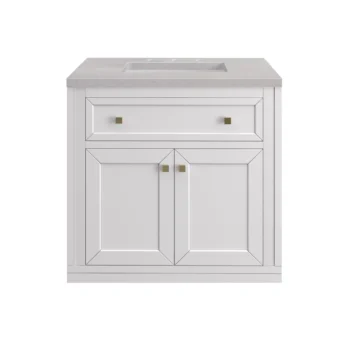 Chicago 30" Single Vanity, Glossy White w/ 3 CM Eternal Serena Top