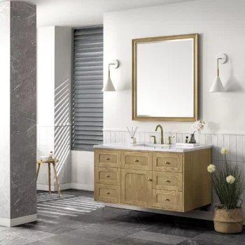 Laurent 48" Single Vanity, Light Natural Oak w/ 3 CM Arctic Fall Top - Image 7