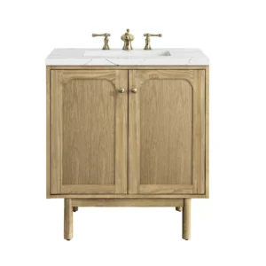 Laurent 30″ Single Vanity, Light Natural Oak w/ 3 CM Ethereal Noctis Top
