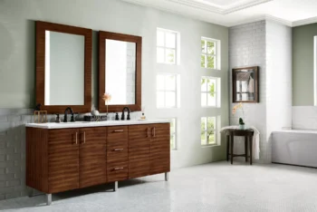 Metropolitan 72" Double Vanity, American Walnut w/ 3 CM Ethereal Noctis Quartz Top - Image 3