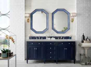 Brittany 72" Double Vanity, Victory Blue w/ 3 CM Eternal Serena Quartz Top - Image 2