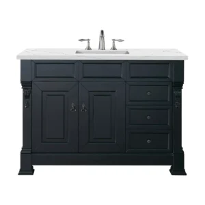 Brookfield 48″ Single Vanity, Antique Black w/ 3 CM Ethereal Noctis Quartz Top