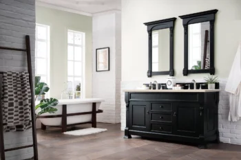Brookfield 60" Double Vanity, Antique Black w/ 3 CM Eternal Marfil Quartz Top - Image 3