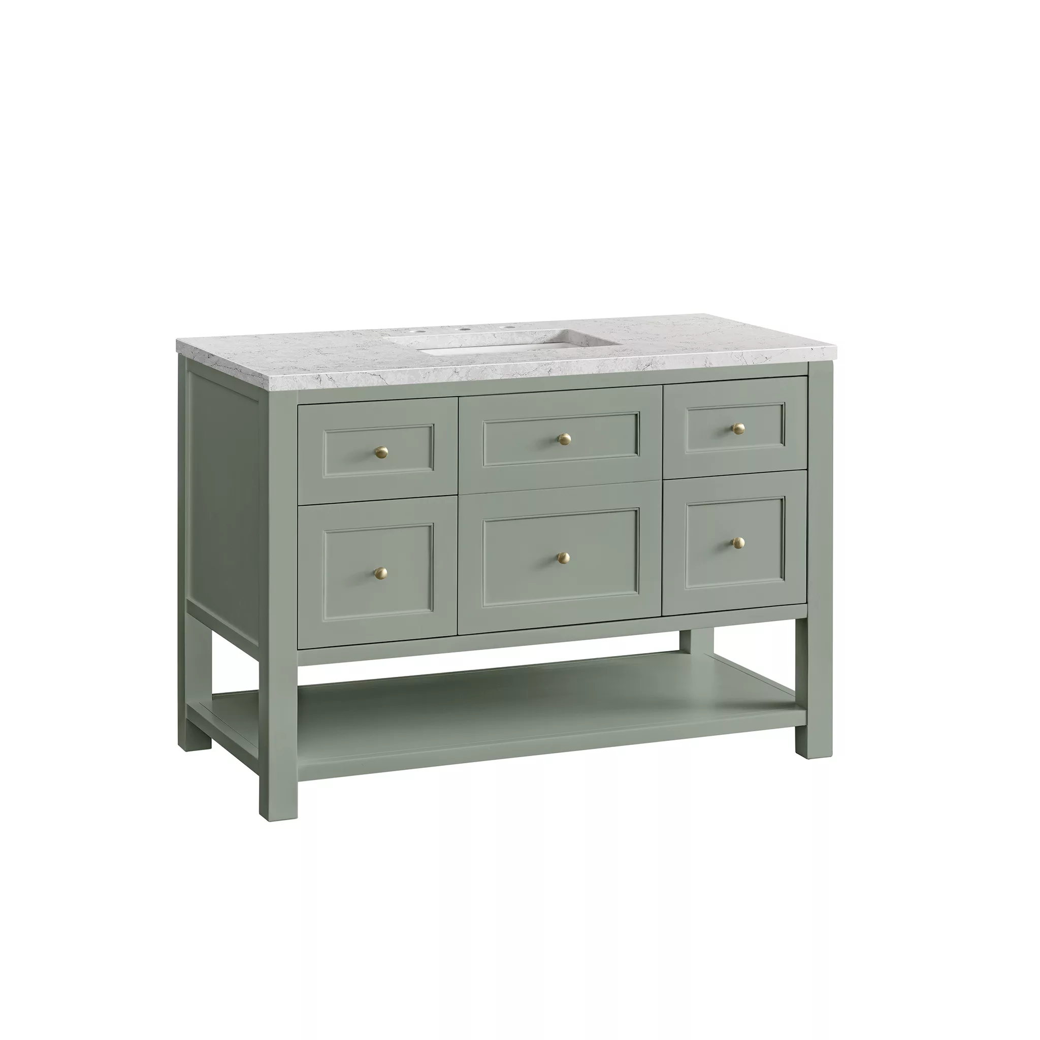 Breckenridge 48" Single Vanity, Smokey Celadon w/ 3 CM Eternal Jasmine Pearl Top - Image 2