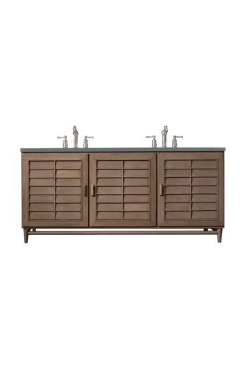 Portland 72" Double Vanity Whitewashed Walnut w/ 3 CM Cala Blue Top