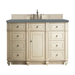 Bristol 60″ Single Vanity, Vintage Vanilla w/ 3 CM Cala Blue Top