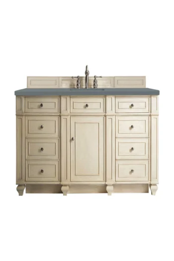 Bristol 60" Single Vanity, Vintage Vanilla w/ 3 CM Cala Blue Top