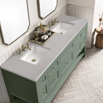 Breckenridge 72" Double Vanity, Smokey Celadon w/ 3 CM Eternal Serena Top - Image 7