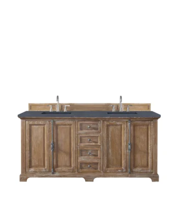 Providence 72" Double Vanity, Driftwood w/ 3 CM Charcoal Soapstone Quartz Top