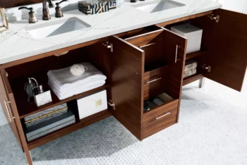 Metropolitan 72" Double Vanity, American Walnut w/ 3 CM Ethereal Noctis Quartz Top - Image 4