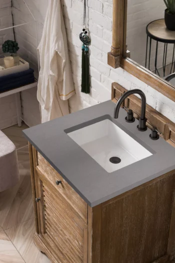 Savannah 26" Single Vanity, Driftwood w/ 3 CM Grey Expo Quartz Top - Image 3