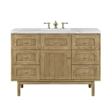 Laurent 48" Single Vanity, Light Natural Oak w/ 3 CM Arctic Fall Top