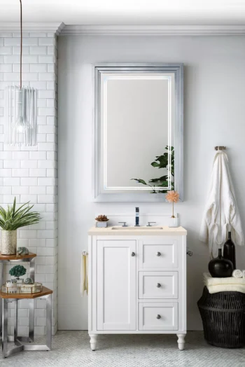 Copper Cove Encore 30" Single Vanity, Bright White w/ 3 CM Eternal Marfil Quartz Top - Image 2