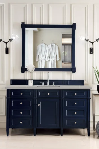 Brittany 60" Single Vanity, Victory Blue w/ 3 CM Eternal Serena Quartz Top - Image 2