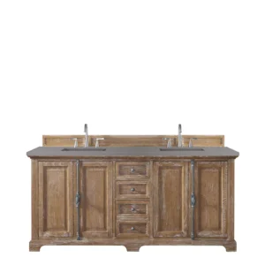 Providence 72″ Double Vanity, Driftwood w/ 3 CM Grey Expo Quartz Top
