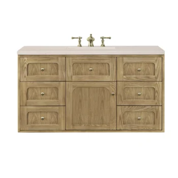 Laurent 48" Single Vanity, Light Natural Oak w/ 3 CM Eternal Marfil Top - Image 3